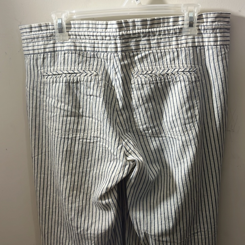 Jolt pants size 13! Large Linen blend! Cream with blue stripes! Nice pants! - Picture 5 of 8